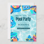 ブラ入った？スイミングボーイ誕生日 招待状 (正面)