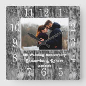 ブラ動揺してックウッド5周年記念写真   スクエア壁時計 (正面)