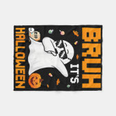 ブラ幽霊ハロウィーンかわいい幽霊のトリックまたはトリートカバー フリースブランケット (正面(横))