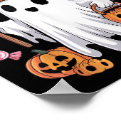 ブラ幽霊ハロウィーンかわいい幽霊のトリックまたはトリートカバー ポスター (角)