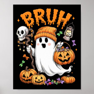ブラ幽霊ハロウィーンかわいい幽霊のトリックまたはトリートカバー ポスター