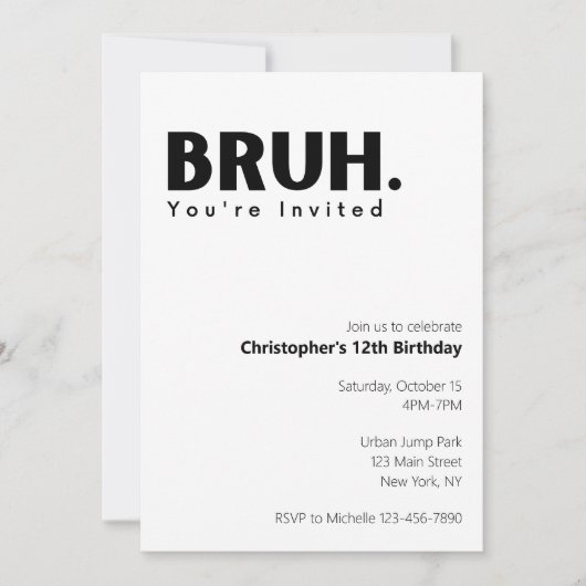 ブラ招待されましたおもしろいオールド子供の誕生日 招待状 (正面)