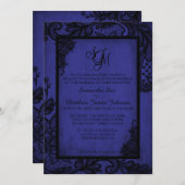 ブラ王室のックレースゴシック結婚式招待状カード 招待状 (正面/裏面)