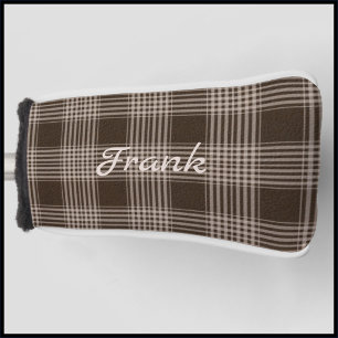 ブラ男らしウンとベージュの格子縞 ゴルフヘッドカバー