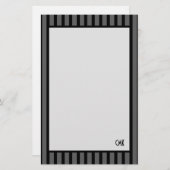 ブラ男らしックパーソナライズされた&グレーストライプ 便箋 (正面/裏面)