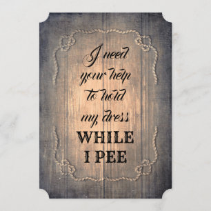 ブラ素朴イデおもしろいスメイド/メイド・オブ・オーナー（花嫁付き添い人）提案 招待状