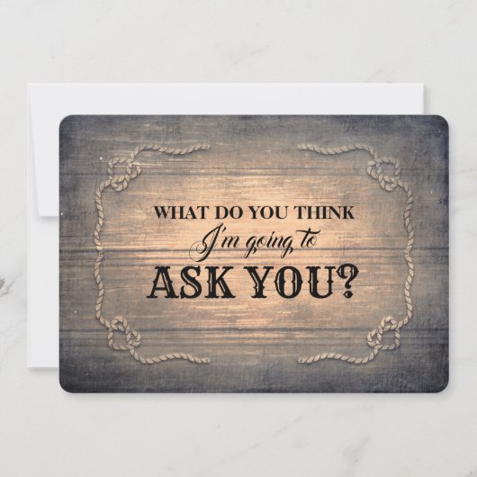 ブラ素朴イデおもしろいスメイド/メイド・オブ・オーナー(花嫁付き添い人)提案 招待状 (正面)