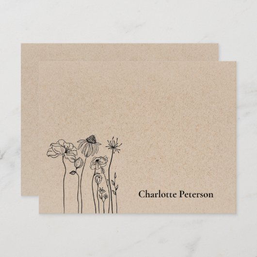ブラ素朴ウンクラフト山花 ノートカード (正面/裏面)