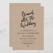 ブラ結婚ウン・クラフトの後結婚のブランチ・ポスト 招待状 (正面/裏面)