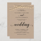 ブラ結婚ウン・クラフト・チャーチズ・セレモニー・お祝い 招待状 (正面/裏面)