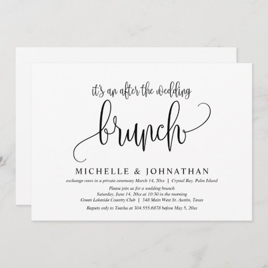 ブラ結婚ンチの後の結婚要素 招待状 (正面/裏面)