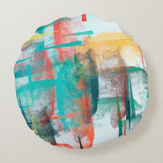 ブラ絵画シ。キャ芸術的ンバスミックスユニーク型枠O ラウンドクッション (裏面)