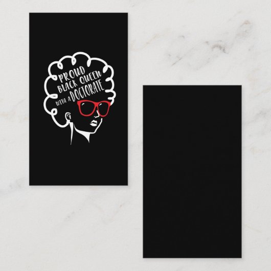 ブラ誇りを持ったック·クイーン博士号卒業 名刺 (正面/裏面)