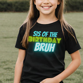 ブラ誕生日シスターおもしろいネオングローブルーグリーン Tシャツ