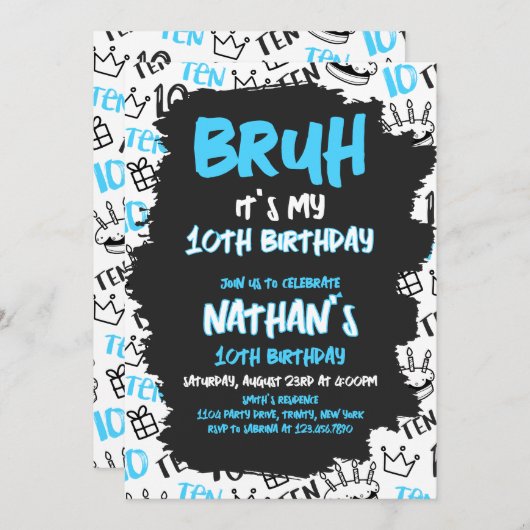 ブラ誕生日 招待状 (正面/裏面)