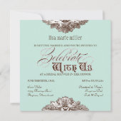 ブラ食べイダル·シャワーのご結婚した案内 招待状 (裏面)