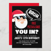 ブラ10代のー誕生日招待状ブルホリデイ招待状 招待状 (正面/裏面)