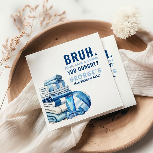 ブラ…ユーハングリーブループールパーティーボーイ誕生日 スタンダードカクテルナプキン