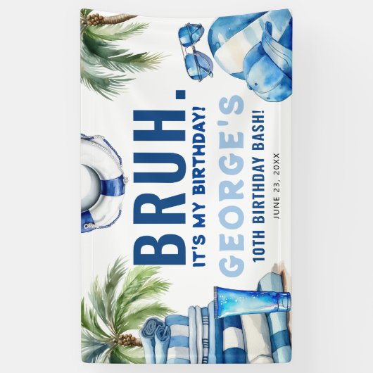 ブラ…俺の誕生日だ！男の子の誕生日パーティー 横断幕 (縦)