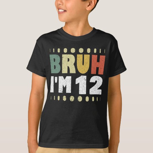 ブラI'm 12誕生日ガールズボーイズヴィンテージ Tシャツ (正面)