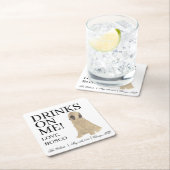 ブリアードド結婚ッグ スクエアペーパーコースター (インサイチュ)