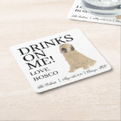 ブリアードド結婚ッグ スクエアペーパーコースター (アングル)