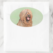 ブリアード絵画ズ – かわいいオリジナルドッグアート 楕円形シール (バッグ)