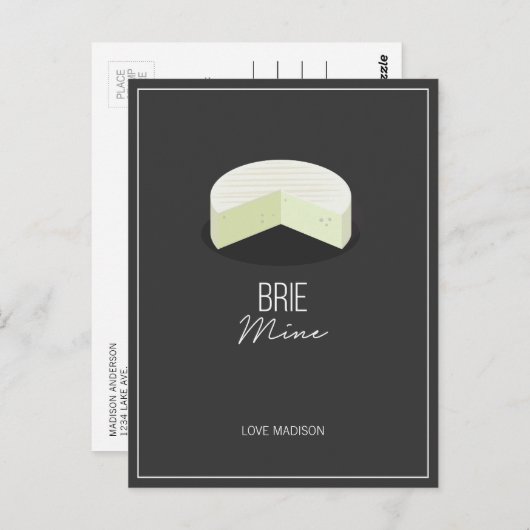 ブリイおもしろいマインバレンタインラブチーズハガキ ポストカード (正面/裏面)