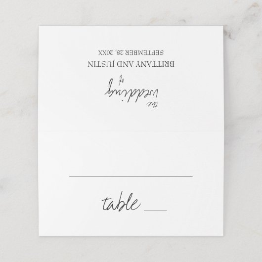 ブリエレガントタニー名結婚表番号 プレイスカード (外部開封)