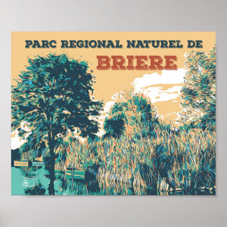 ブリエール・フランスの地方公園の湿地 ポスター