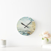 ブリガンチンセーリングボート&シーグルス ラウンド壁時計 (ホーム)