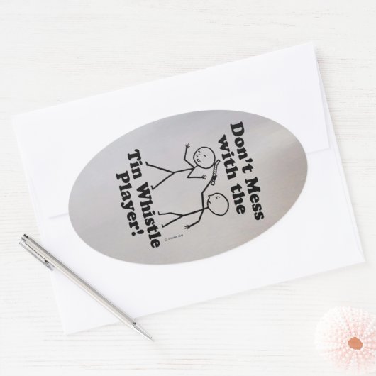 ブリキのホイッスル選手の楕円形のステッキで混乱してはいけない 楕円形シール (封筒)