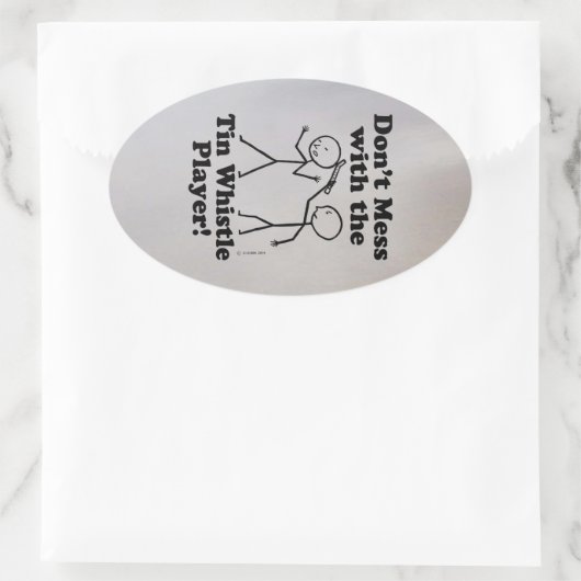 ブリキのホイッスル選手の楕円形のステッキで混乱してはいけない 楕円形シール (バッグ)