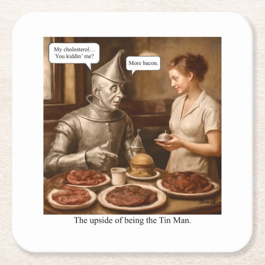 ブリキの男だという逆さ スクエアペーパーコースター