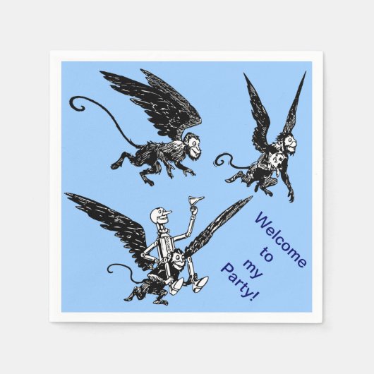 ブリキの男の子どもカスタムのパーティーオズの魔法使い スタンダードカクテルナプキン (正面)