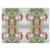 ブリキの籠に入ったイチゴ、テーブルクロス テーブルクロス (正面(横))