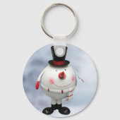 ブリキの雪だるまのクリスマスキーチェーン キーホルダー (裏面)