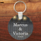 ブリキ素朴ンバードドアウェディング キーホルダー (正面)