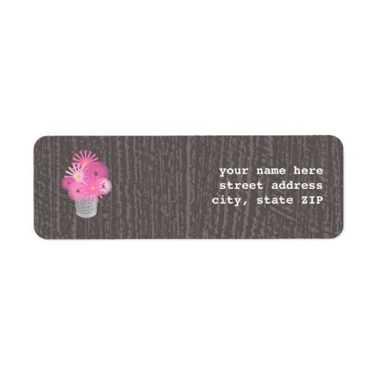 ブリキ缶のワイルドフラワーバレンタイン住所 シール (正面)