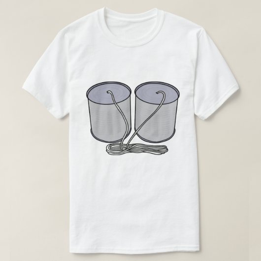 ブリキ缶電話 Tシャツ (デザイン正面)