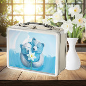 ブリキ10周年記念ベアカップル メタルランチボックス