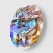 ブリクシャムハーバーデボンUK ラージ壁時計 (傾斜)