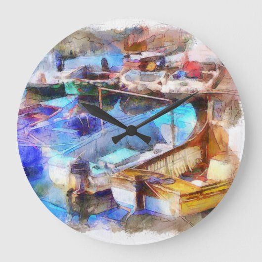 ブリクシャムハーバーデボンUK ラージ壁時計 (正面)