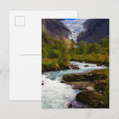 ブリクダール氷河から流れる川 ポストカード (正面/裏面)