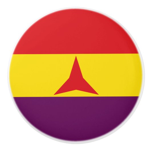 ブリケ国際的デススペインの州旗 セラミックノブ (正面)