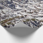 ブリザードの木の雪で覆われた枝の自然写真 ラッピングペーパー (角)