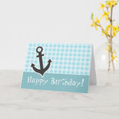 ブリザードの青のギンガム; いかり カード (黄色い花)