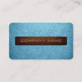 ブリザードブルーモダンとブラックレザールック 名刺 (正面)