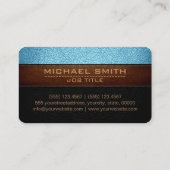 ブリザードブルーモダンとブラックレザールック 名刺 (裏面)