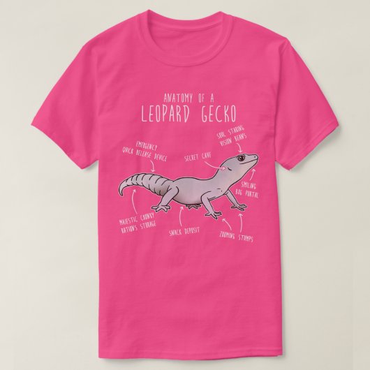 ブリザードレオパードGecko Lizard爬虫類解剖学 Tシャツ (デザイン正面)